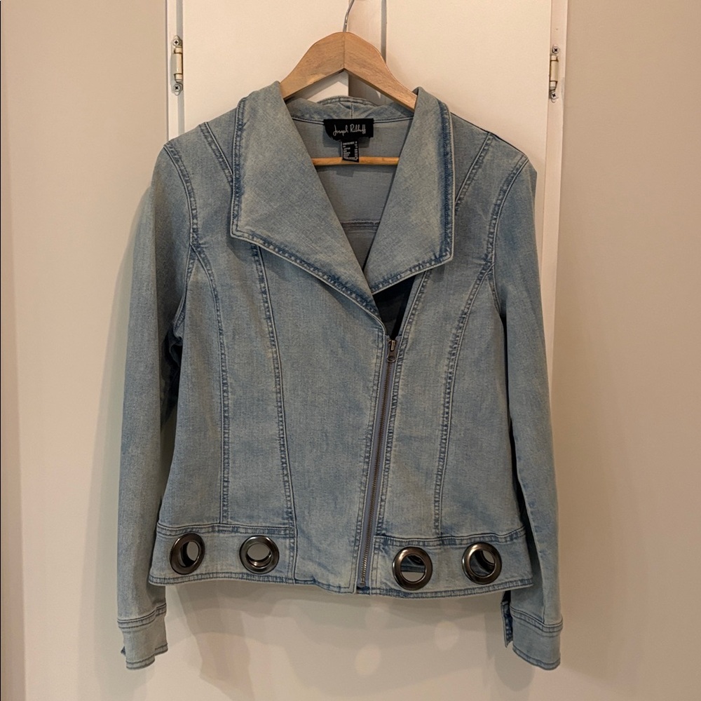Joseph Ribkoff Light Blue Denim Jacket with Metal Details